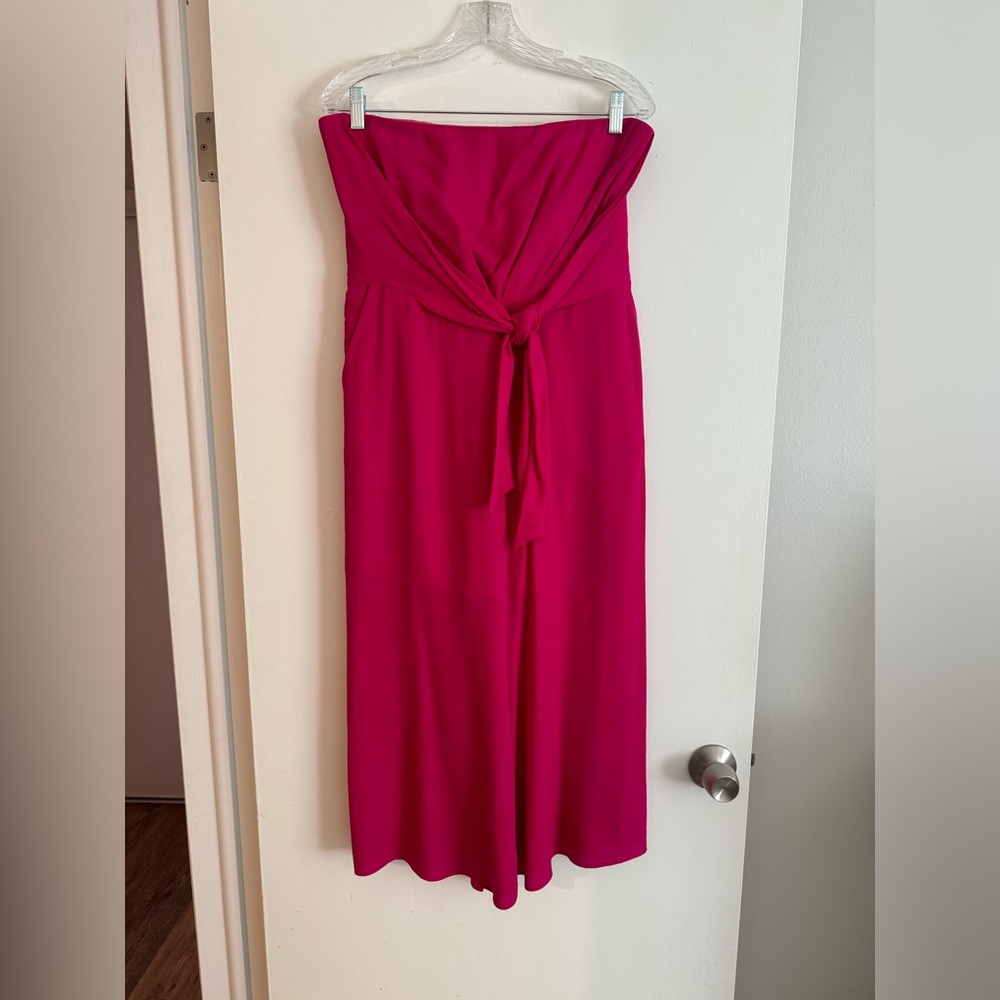 Pink Strapless Brin Jumpsuit by Maeve